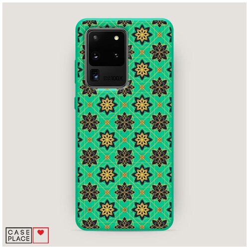 фото Эко-чехол samsung galaxy s20 ultra цветы геометрия фон case place