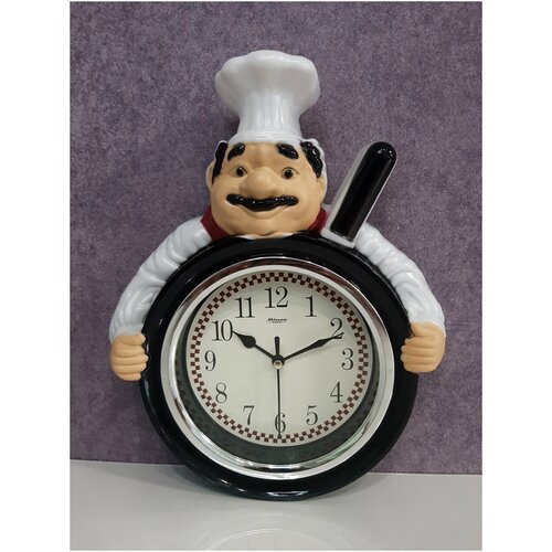 фото Часы настенные на кухню "поваренок" 24х28 см китай