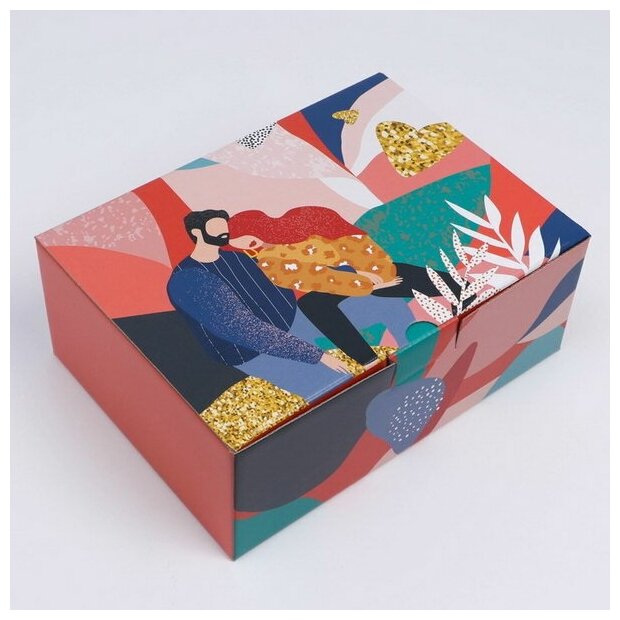 Коробка подарочная сборная, упаковка, "Love", 26 x 19 x 10 см