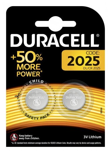 Duracell 5003990 Литиевые батарейки для электронных устройств CR2025-2BL (6шт) (арт. Б0037272)