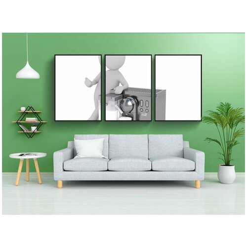 фото Набор модулных постеров для интерьера "готовить, кофейный магазин, капучино" 60x90 см. в тубусе, без рамки lotsprints