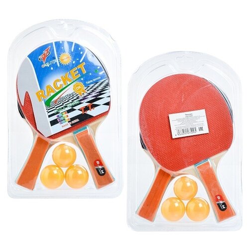фото Настольный теннис oubaoloon 2 ракетки, 3 мяча, на листе (u027529y)
