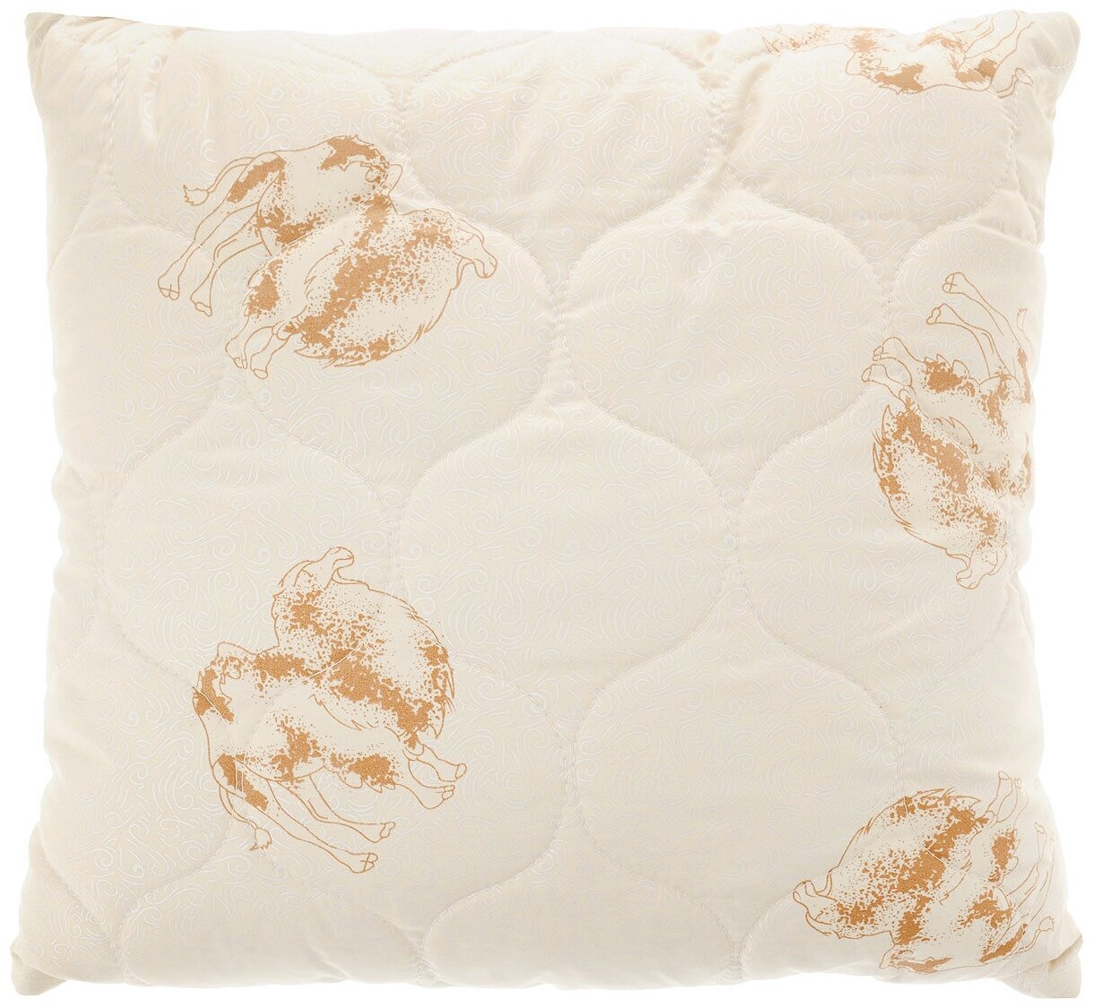 Подушка для сна BIO-TEXTILES "Верблюжья" 40*40 коричневая стеганная с холлофайбером - фотография № 2