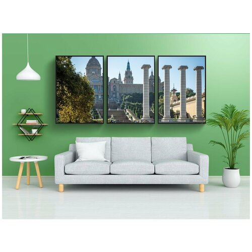 фото Набор модулных постеров для интерьера "музей, архитектуры, национальный музей искусства каталонии" 60x90 см. в тубусе, без рамки lotsprints