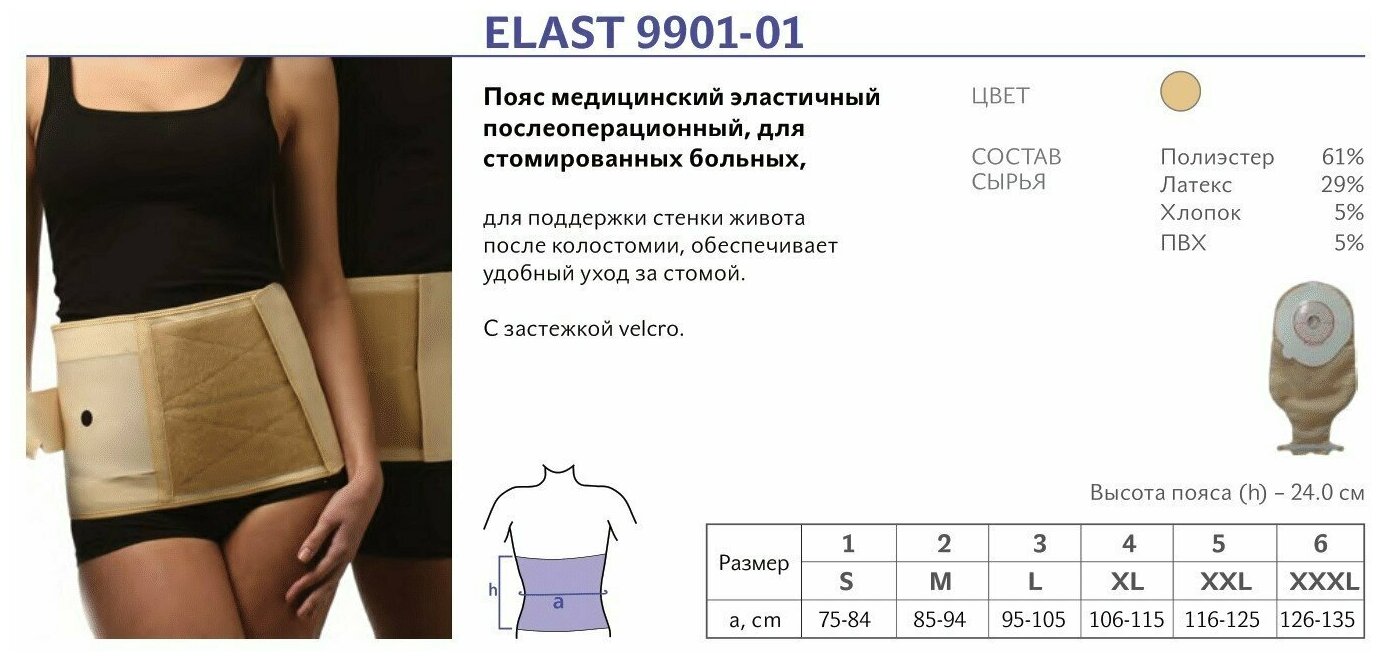 Пояс Tonus Elast (Тонус Эласт) 9901 послеоперационный р.XS 65-74 см. - фото №2