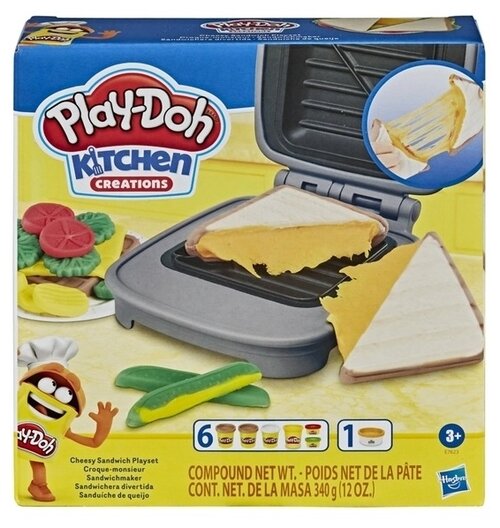 Масса для лепки Play-Doh Kitchen Creation Сырный сэндвич (E7623) 6 цв.