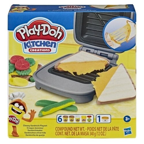 Масса для лепки Play-Doh Kitchen Creation Сырный сэндвич (E7623) 6 цв. масса для лепки play doh kitchen creations попкорн вечеринка e5110 6 цв