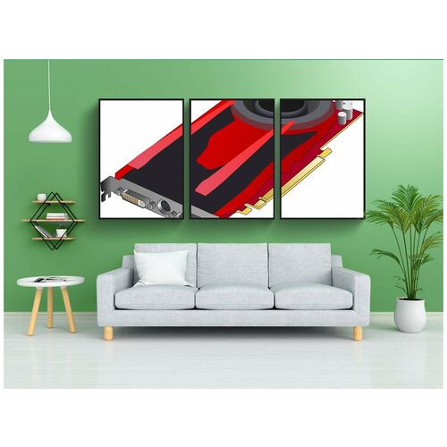 фото Набор модулных постеров для интерьера "адаптер, компьютер, расширение" 60x90 см. в тубусе, без рамки lotsprints