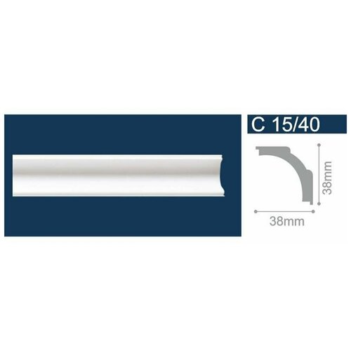 Плинтус потолочный Солид C15/40, 1шт (длина 2м)