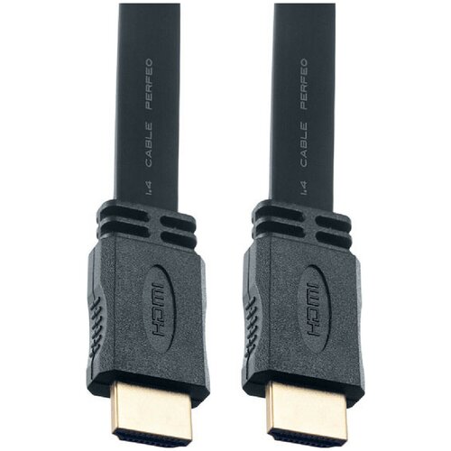 PERFEO Кабель HDMI A вилка - HDMI A вилка, плоский, 1.4, длина 2 метра (H1302) кабель perfeo h1304 hdmi a hdmi a 2 м