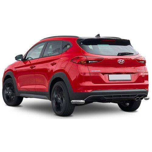 Защита заднего бампера d42 уголки Rival Hyundai Tucson III рестайлинг (кр. High-Tech Plus, N-Line) 18-21/Kia Sportage (вкл. GT-Line) 18-22, R.2311.010