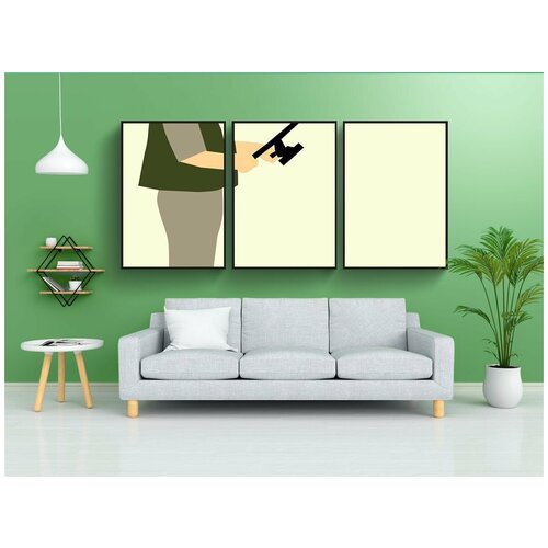 фото Набор модулных постеров для интерьера "ковбойская шляпа, день, оборудование" 60x90 см. в тубусе, без рамки lotsprints