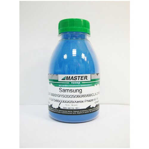 Тонер Samsung CLP-300, 310, 315, 320, 325, 360, 365, CLX-2160, 3170, 3175, 85, 3300, 3305, Xerox Phaser 6110, Xpress C410, C460, C430, C48, Master, cyan, 40г, б, 1K