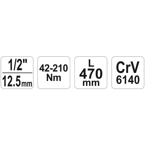 Ключ динамометрический CV 1/2 42-210Nm 470мм щелчковый YATO YT-0760