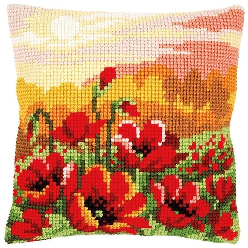 Набор для вышивания крестом Vervaco Маковый луг (PN-0157583) наволочки для подушек curcya с винтажными цветами для дома дивана стула с рисунком маслом квадратные наволочки