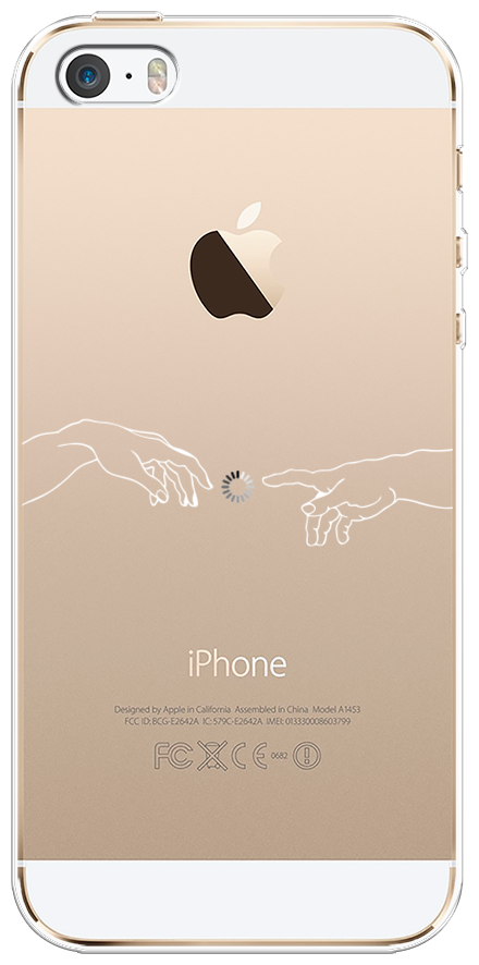 Силиконовый чехол на Apple iPhone 5/5S/SE / Айфон 5/5S/SE "Загрузка творения", прозрачный
