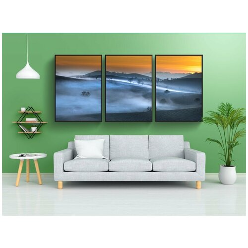 фото Набор модулных постеров для интерьера "ферма, утро, sơnla" 60x90 см. в тубусе, без рамки lotsprints