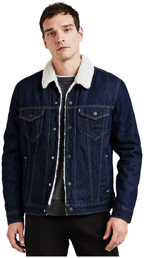 Джинсовая куртка Levis Type III Sherpa Trucker, размер S, синий