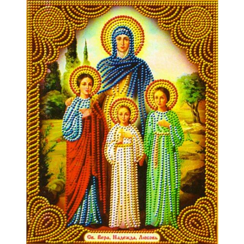 Алмазная мозаика 'Вера, Надежда, Любовь' на подрамнике 27x33