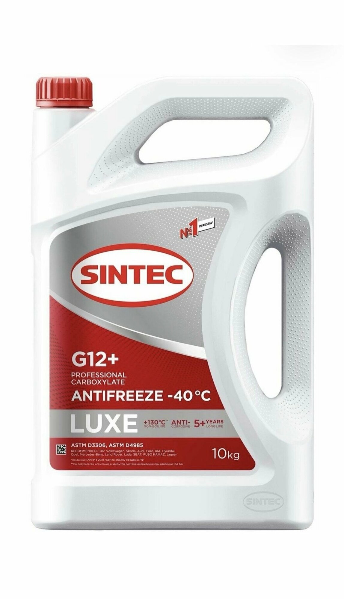 Антифриз SINTEC ANTIFREEZE LUXE G12+ (-40) красный 10 кг 756665