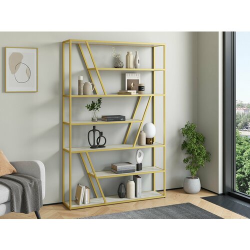 Стеллаж Айсберг Лофт Gold 130х200 Золотойдуб крафт белый 19290₽