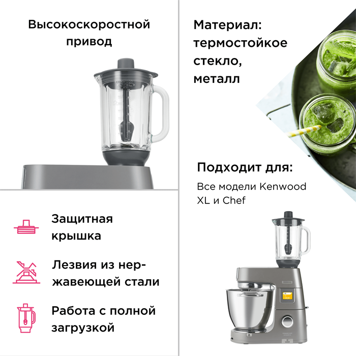 Насадка термостойкий стеклянный блендер Kenwood KAH359GL — фото 1