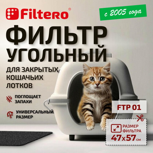 Фильтр угольный для кошачьих лотков большой, 57х47 см - Filtero FTP 01