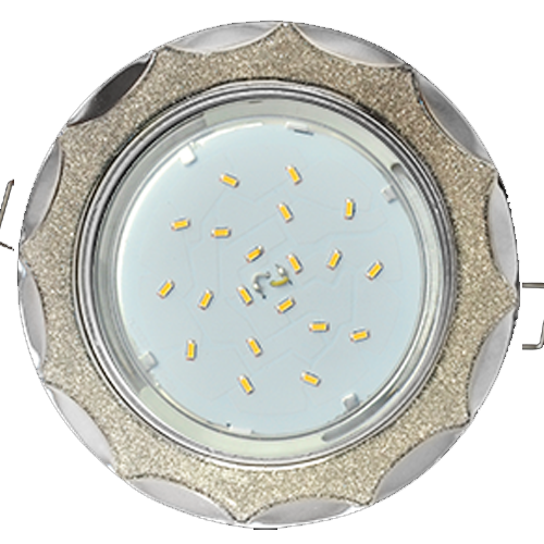 Светильник встраиваемый Ecola GX53 H4 DL3902 Звезда под Стеклом Серебряный блеск/хром 38x106 FS53STECB