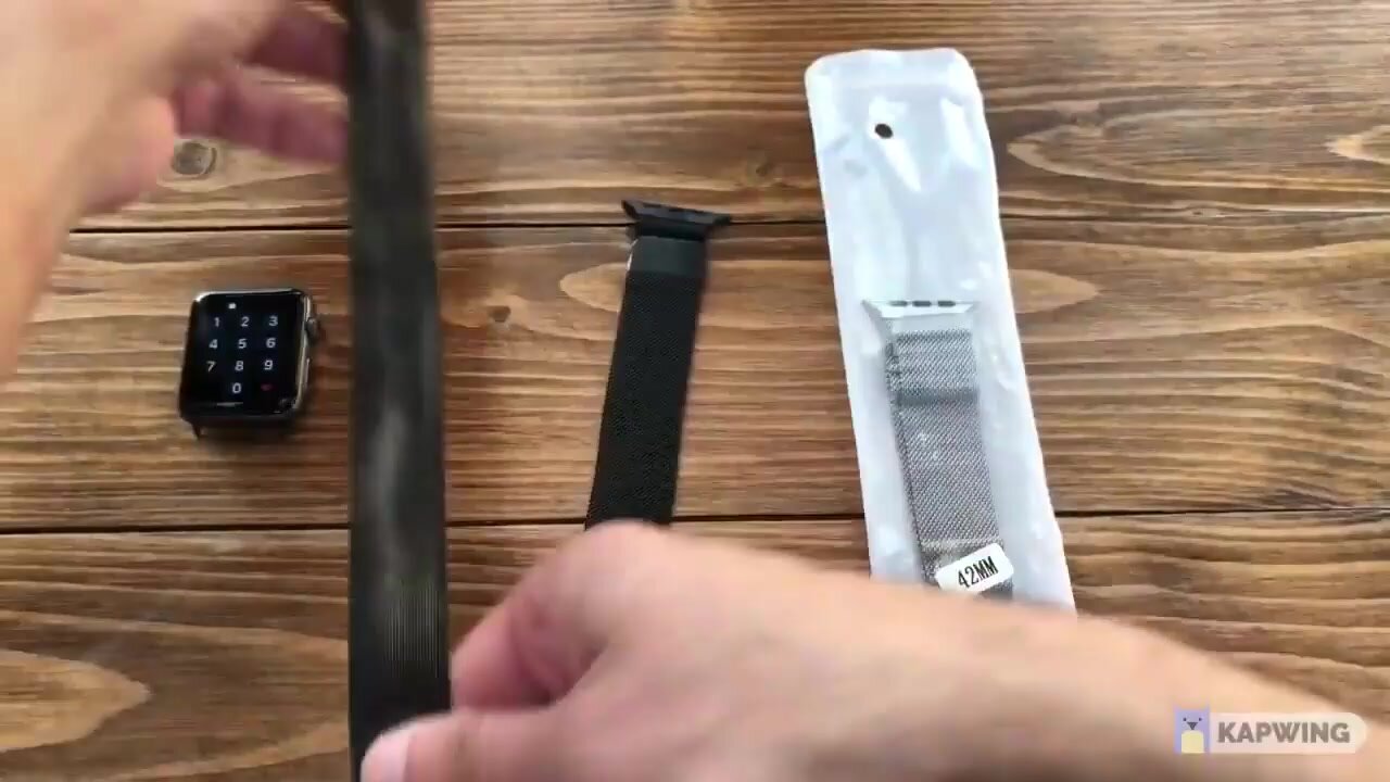 Ремешок для умных смарт часов Apple Watch series 2, 3, 4, 5, 6, 7, 8 Ultra SE, черный — фото 1
