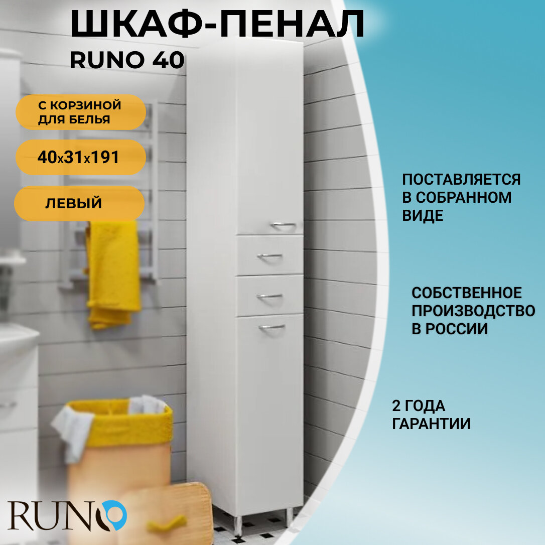 Пенал Runo Эконом 40х190 левый,...