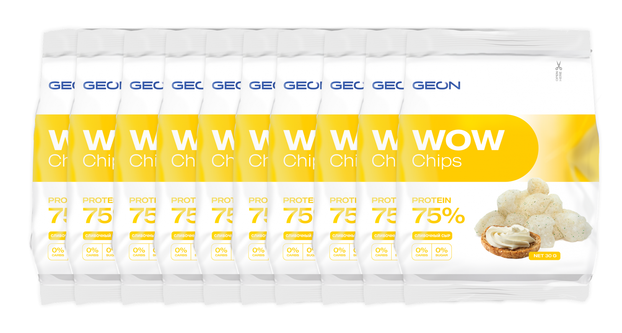 GEON Wow Chips - протеиновые чипсы со сладким тайским перцем, 30г, 50 шт — фото 1