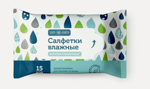 Изображение товара Салфетки влажные антибактериальные 15 шт ComForte