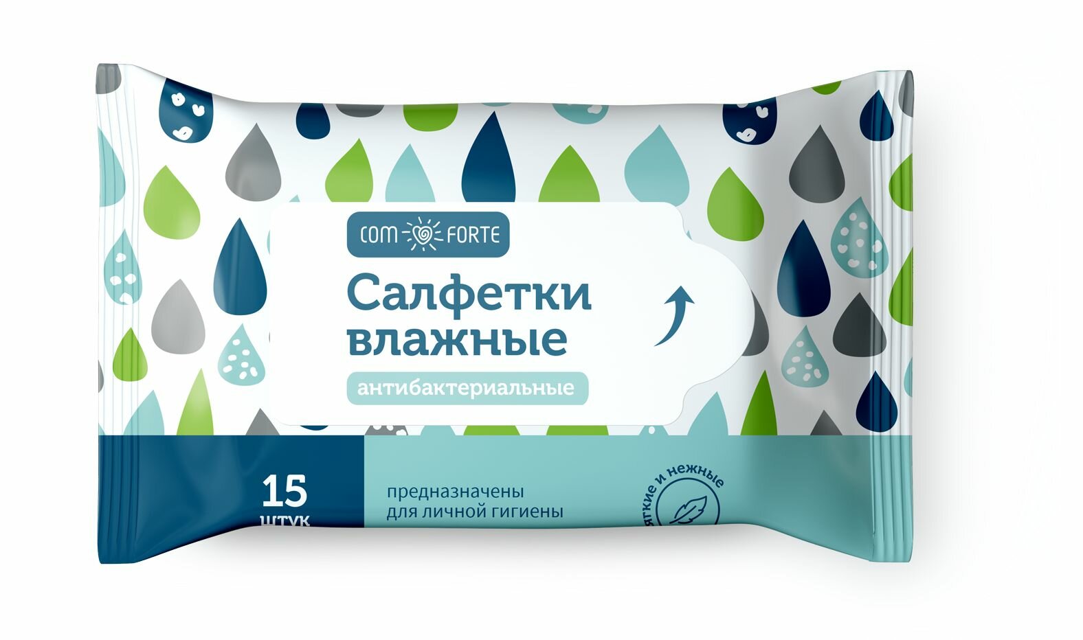 Салфетки влажные антибактериальные 15 шт ComForte