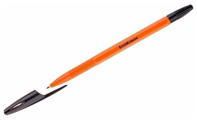 Ручка шариковая Erich Krause R-301 Orange 0.7 Stick коробка 50 шт. - фото №5