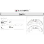 SANGSIN BRAKE SA193 Колодки тормозные барабанные HYUNDAI Solaris / KIA Rio (2010-) - изображение