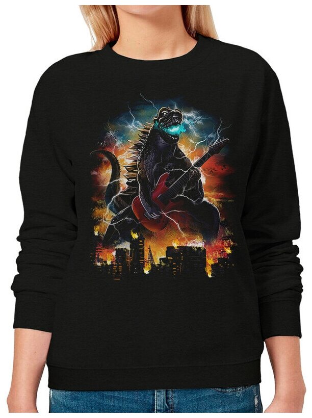 Свитшот Dream Shirts Рок Годзилла - Godzilla Женский Черный 