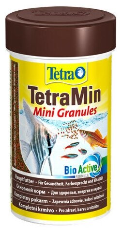 Корм для молоди и мелких рыб TetraMin Mini Granules в mini гранулах 100 мл - фотография № 4