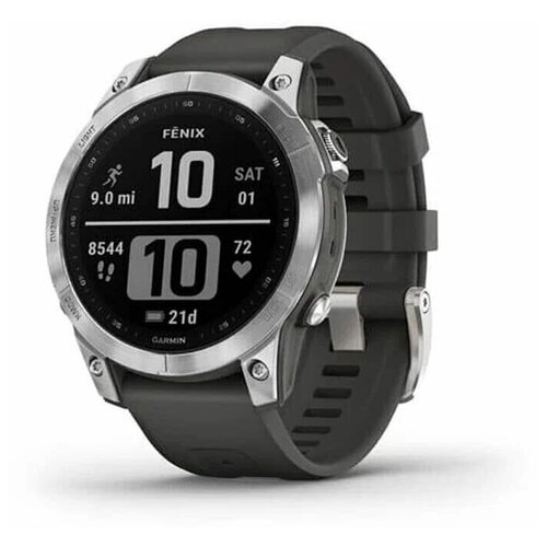 Умные часы Garmin Fenix 7 Wi-Fi серебристыйчерный 6929000₽