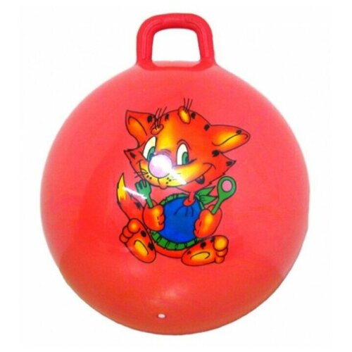 Гимнастический мяч с ручкой (попрыгун) Девчонки и Мальчишки, d=50 см (красный)