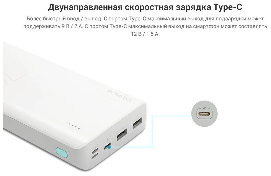 Портативный аккумулятор Romoss Sense 8+ 30000 mAh