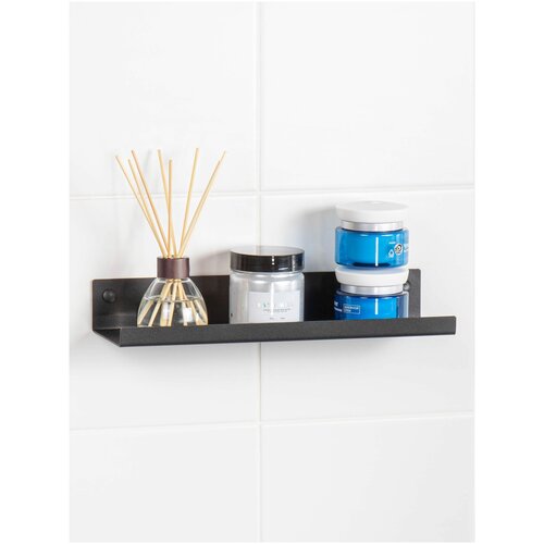 Настенная полка для ванной комнаты Навесная полочка над стиральной машинкой черная