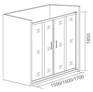 Душевая дверь Good Door Latte WTW-TD-160-C-WE 160х185 прозрачная, хром матовый (ЛА00031)