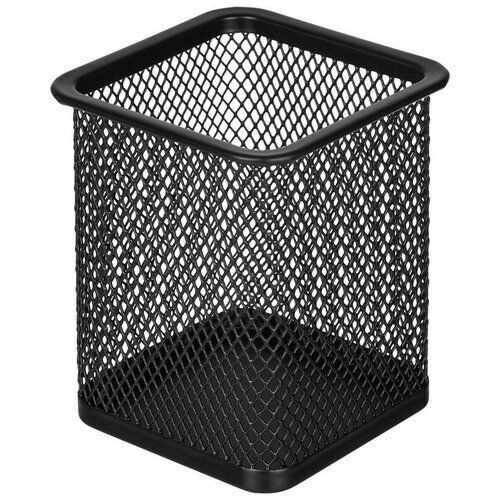 Подставка-стакан Attache д/письм. прин. квадр.80х80мм, выс.98мм, мет. сет черная