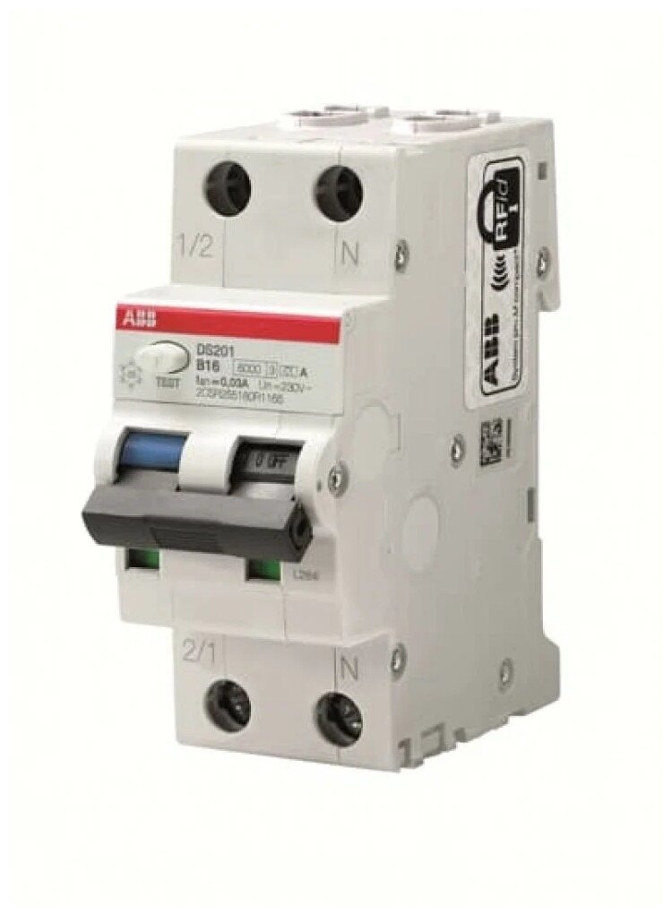 Дифференциальный автомат ABB DS201 2П B 6 кА AC электромеханический
