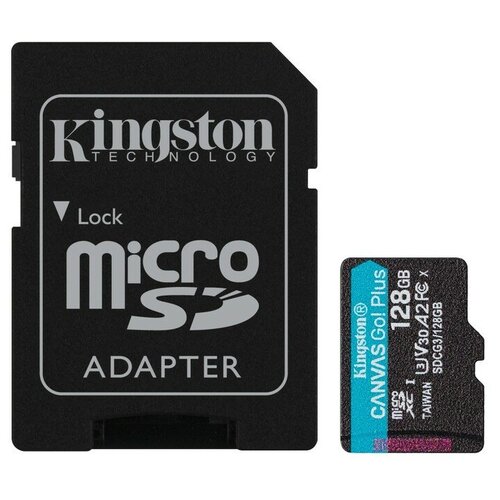 Карта памяти MicroSD 128гб Kingston Canvas Go Plus карта памяти kingston microsdxc canvas select go plus class 10 uhs i u3 170 90mb s 256gb