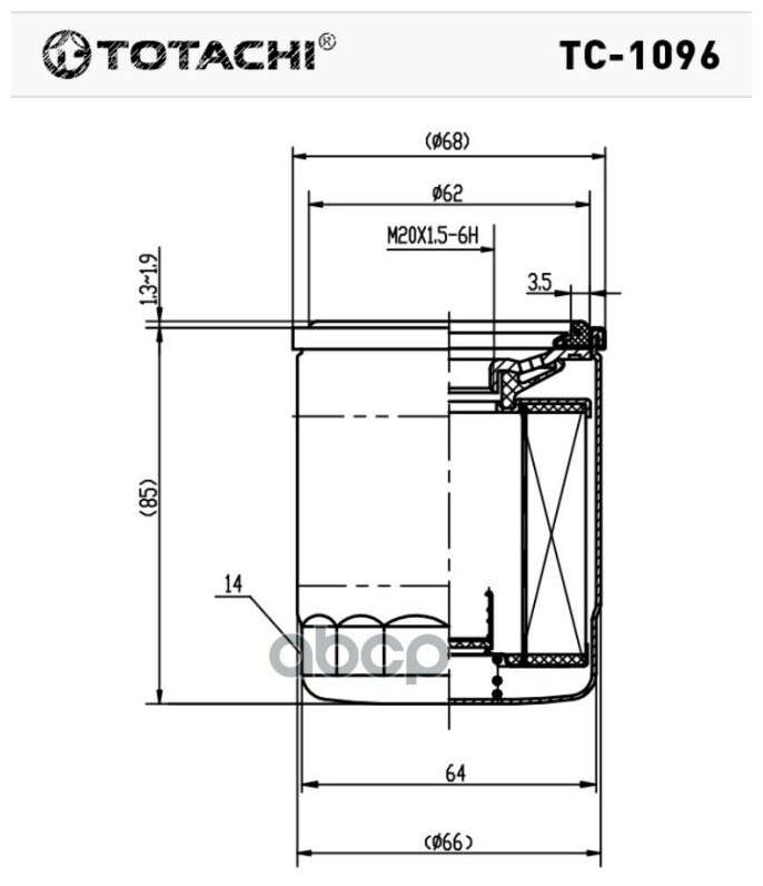 Масляный фильтр TOTACHI TC-1096