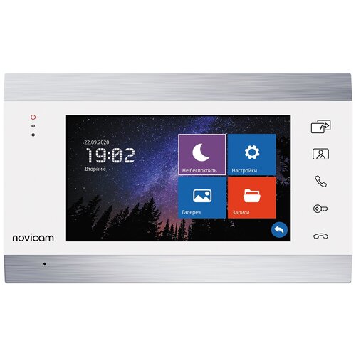 Монитор HD домофона с записью Novicam MAGIC 7 WHITE HD видеодомофон novicam white magic 7c v 4776