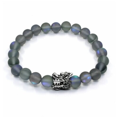 фото Handinsilver ( посеребриручку ) браслет из матового голубого лабрадорита 10мм с драконом