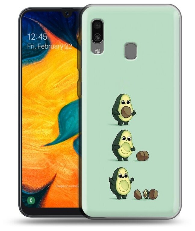Дизайнерский силиконовый чехол для Самсунг А30 / Самсунг А20 Авокадо мама