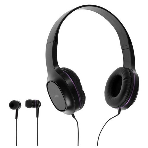 Hoco Комплект наушников Hoco W24 проводные полноразмерные вакуумные проводные фиолетовые 170700₽